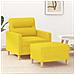 Poltrona Con Poggiapiedi Giallo Chiaro 60 Cm In Tessuto - Foto miniatura 1