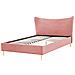 Letto Velluto Chaleix 160 X 200 Cm Rosa Pesca - Foto miniatura 3
