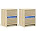 Comodini Con Luci Led 2pz Rovere Sonoma In Legno Multistrato - Foto miniatura 5