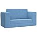 Divano Letto per Bambini a 2 Posti Blu in Morbido Peluche - Foto miniatura 1