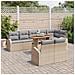 Set da Pranzo Giardino 9 Pezzi con Cuscini Beige Polyrattan Acacia - Foto miniatura 3
