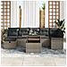 Set di Divani da Giardino a 8 Pezzi con Cuscini Grigio Polyrattan - Foto miniatura 3