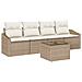 Set Divani Giardino , 5 Pezzi, Cuscini Beige, Rattan Sintetico - Foto miniatura 1