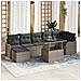 Set Divano da Giardino 8 Pezzi con Cuscini in Rattan Grigio Poliy,  Divano da Giardino 2 Posti con Cuscini Rattan Grigio Poliy - Foto miniatura 2