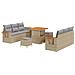 Set Divano Giardino 9 Pezzi con Cuscini Beige Polyrattan Acacia,  Set Pranzo Giardino 3 Pezzi con Cuscini Beige Polyrattan Acacia - Foto miniatura 1
