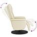 Poltrona Reclinabile con Poggiapiedi Crema in Similpelle - Foto miniatura 6