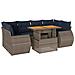 Set Divani da Giardino 7 pz con Cuscini Grigio in Polyrattan - Foto miniatura 1