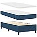 Letto con Box Spring con Materasso e Panchina Blu 100x200 cm Tessuto - Foto miniatura 3