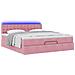 Pouf Letto con Materasso e LED Rosa 180x200cm in Velluto - Foto miniatura 6