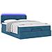 Struttura Letto Pouf con Materasso 140x190 cm in Velluto - Foto miniatura 6