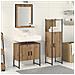 Set di armadietti da bagno 3 pezzi in rovere artigianale in legno ingegnerizzato - Foto miniatura 2