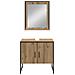 Set di armadietti da bagno 3 pezzi in rovere artigianale in legno ingegnerizzato - Foto miniatura 8