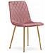 Sedia TURIN in velluto rosa con gambe in legno per soggiorno x2 - Foto miniatura 2