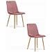Sedia TURIN in velluto rosa con gambe in legno per soggiorno x2 - Foto miniatura 1