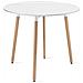 Tavolo rotondo KAMI - Tavolo da pranzo bianco moderno con gambe in faggio - Foto miniatura 1