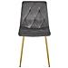 Sedia in velluto TYRA - Grigio scuro con gambe dorate x 4 - Foto miniatura 3