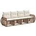 Set Divano da Giardino 4 pcs Beige e Bianco Crema polyrattan - Foto miniatura 1