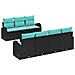 Set Divano da Giardino 8 pcs Nero e Turchese polyrattan - Foto miniatura 1