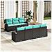 Set Divano da Giardino 8 pcs Nero e Turchese polyrattan - Foto miniatura 2