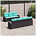 Set Divano da Giardino 8 pcs Nero e Turchese polyrattan - Foto miniatura 3
