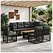 Set Divano da Giardino 9 pz Nero e Grigio scuro polyrattan - Foto miniatura 7