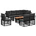 Set Divano da Giardino 9 pz Nero e Grigio scuro polyrattan - Foto miniatura 1
