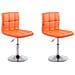 Set 2 Sedie Lounge Design Palma V2 I Coppia Sedie Sgabello Girevoli E Imbottite In Similpelle Trapunta I Sgabelli Regolabili 41-55 CM Arancione - Foto miniatura 1