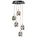 Sospensione A Soffitto A Goccia A Grappolo In Cristallo Con 5 Luci Integrate A Led - Foto miniatura 6