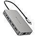 DUEL HDMI 10-IN1 Docking Station Universale per Laptop 4x USB 3.2 / 2x HDMI Dual Display 4K Acciaio Inossidabile + Power Delivery 100W - Foto miniatura 1