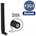 Antenna 5G LTE con SMA maschio -0,5 - 2,3 dBi omnidirezionale con giunto inclinabile nero - Foto miniatura 2
