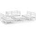 Set Divani Da Giardino 7 Pz Bianco In Legno Massello Di Pino - Foto miniatura 2