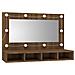 Mobile A Specchio Con Led Rovere Marrone 90x31,5x62 Cm - Foto miniatura 8