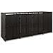 Copribidone Quadruplo Nero 274x80x117 Cm In Polyrattan - Foto miniatura 1