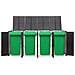 Copribidone Quadruplo Nero 274x80x117 Cm In Polyrattan - Foto miniatura 2