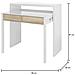 Consolle Billings, Scrivania Con Piano Estensibile, Scrittoio Porta Pc Con 2 Cassetti, 99x36h88 Cm, Bianco E Rovere - Foto miniatura 3