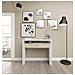 Consolle Billings, Scrivania Con Piano Estensibile, Scrittoio Porta Pc Con 2 Cassetti, 99x36h88 Cm, Bianco E Rovere - Foto miniatura 4