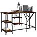 Scrivania Rovere Fumo 139x139x75 Cm In Legno Multistrato - Foto miniatura 3