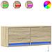 Mobile Tv A Parete Con Luci Led Rovere Sonoma 100x31x35 Cm - Foto miniatura 2