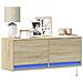 Mobile Tv A Parete Con Luci Led Rovere Sonoma 100x31x35 Cm - Foto miniatura 1