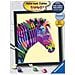 Zebra Pittura Numerata Colorata Con Pennello E Foglio Modello, Multicolore - Foto miniatura 2
