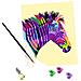 Zebra Pittura Numerata Colorata Con Pennello E Foglio Modello, Multicolore - Foto miniatura 4