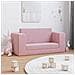 Divano Letto per Bambini a 2 Posti Rosa in Morbido Peluche - Foto miniatura 4