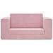 Divano Letto per Bambini a 2 Posti Rosa in Morbido Peluche - Foto miniatura 5