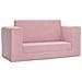Divano Letto per Bambini a 2 Posti Rosa in Morbido Peluche - Foto miniatura 1