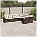 Set Divani Da Giardino 9pz Con Cuscini Marrone In Polyrattan - Foto miniatura 6