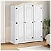 Armadio Corona Bianco 151,5x52x186 Cm In Legno Massello Di Pino - Foto miniatura 1