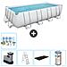 Piscina Fuori Terra - Rettangolo - 549x274x122 Cm - Grigio - Include Accessori Coordinati Cb29 - Foto miniatura 1