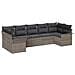 Set di divano da giardino  da 7 pezzi con cuscini grigio in rattan sintetico, Divano da giardino  per 2 persone con contenitore e cuscini grigio in rattan sintetico - Foto miniatura 1