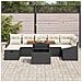 Set Divano da Giardino 8 Pezzi con Cuscini in Rattan Nero - Foto miniatura 3