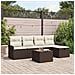 Set Divano da Giardino da 6 Pezzi con Cuscini Marrone Polyrattan - Foto miniatura 2